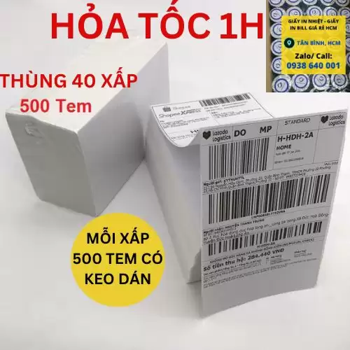 Tệp 500 tờ giấy A6 in đơn hàng TMĐT Shopee và Nhãn tem vận chuyển size 100×150 mm 10×15 cm Xấp 500 tem