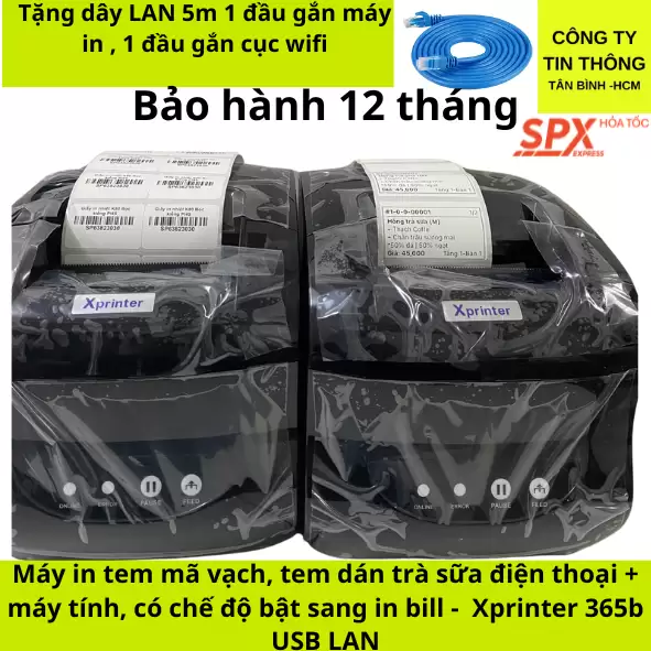 Máy in tem trà sữa 365B USB + LAN