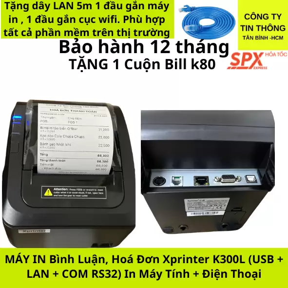 Máy in hoá đơn Livestream chốt đơn Xprinter XP K200L chuyên in keo dán (Sao chép)