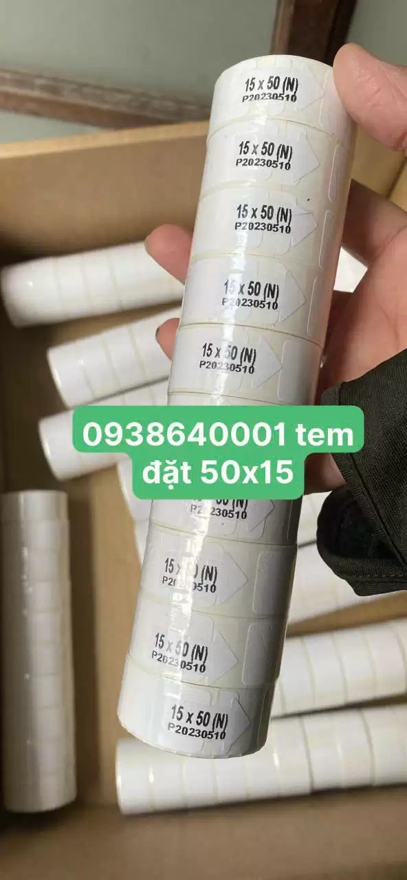 tem 15x50mm (ngang x dọc) đường kính 40mm