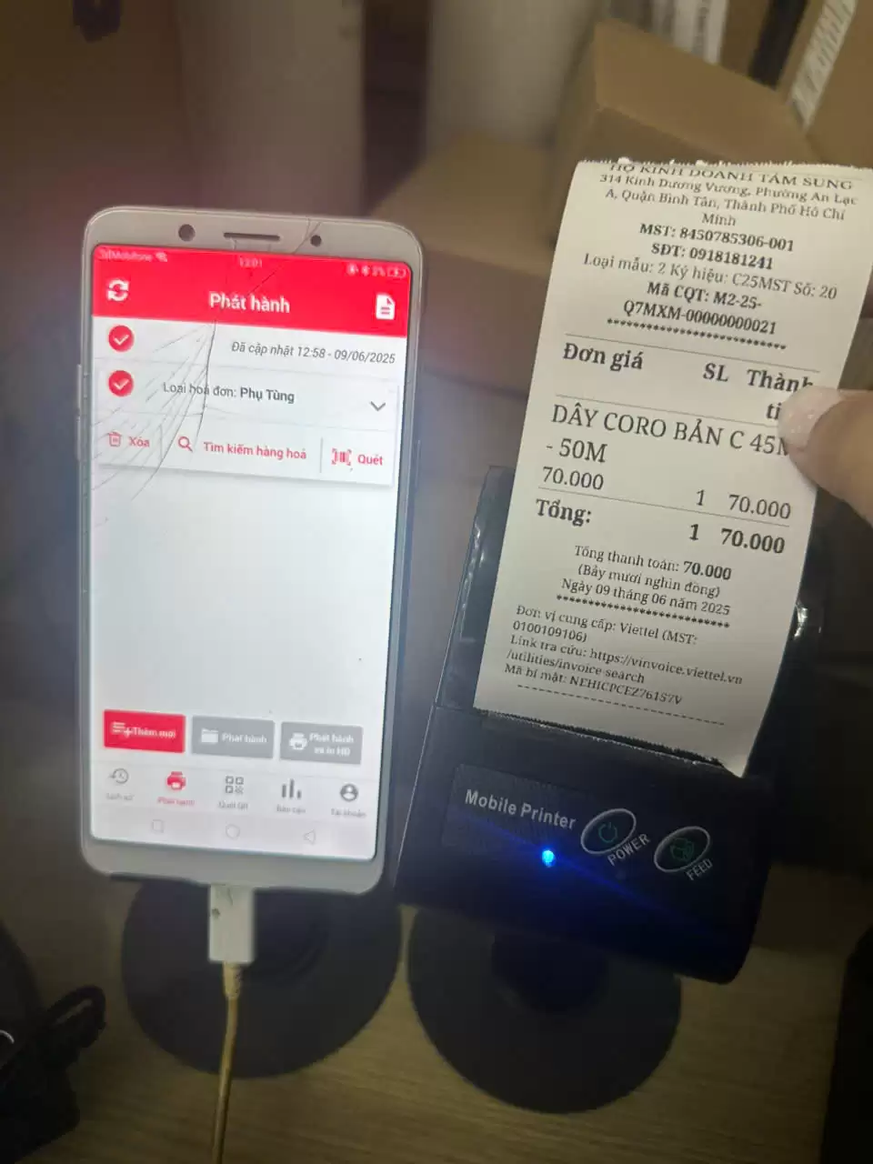 Máy in hóa đơn Bluetooth Sinvoice