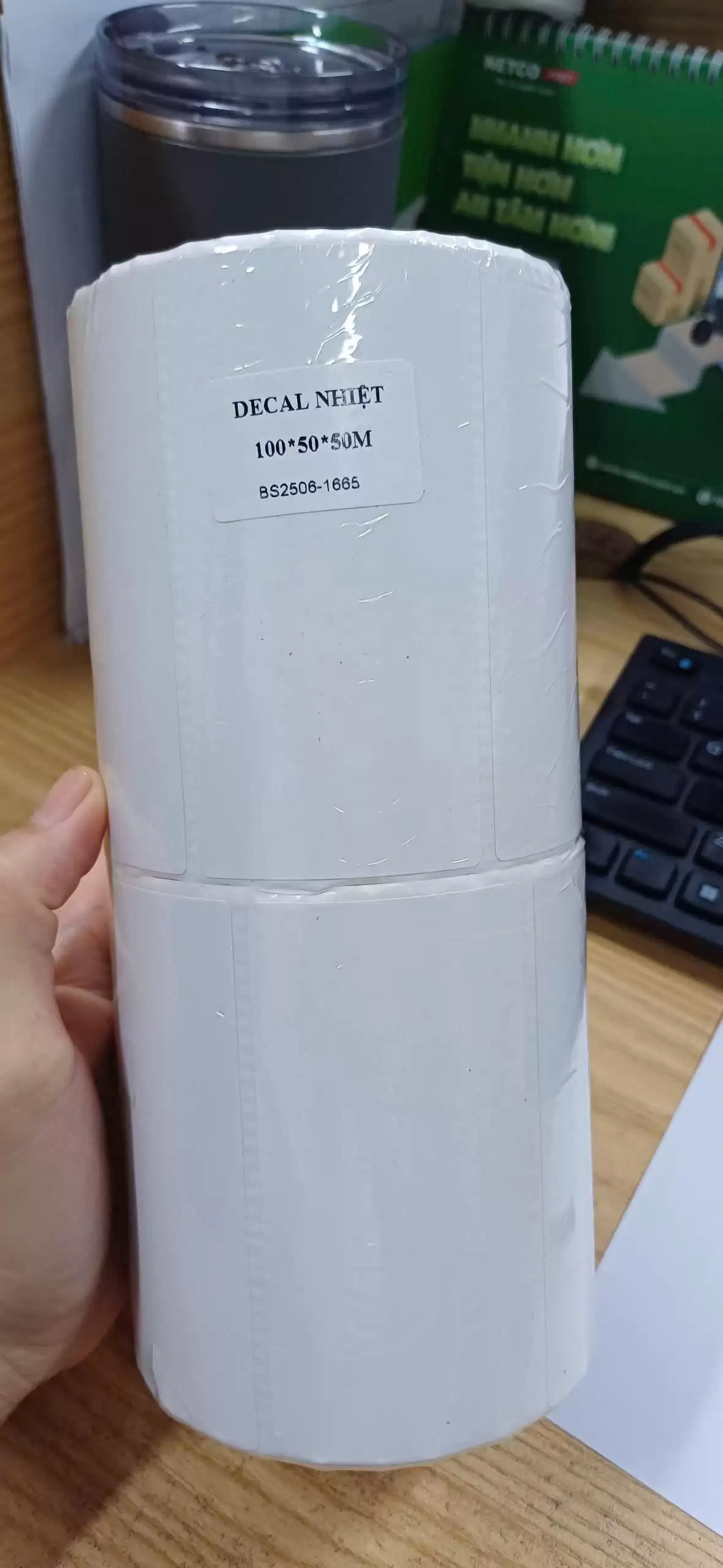 Giấy decal in tem mã vạch 100x50 50m tem nhiệt