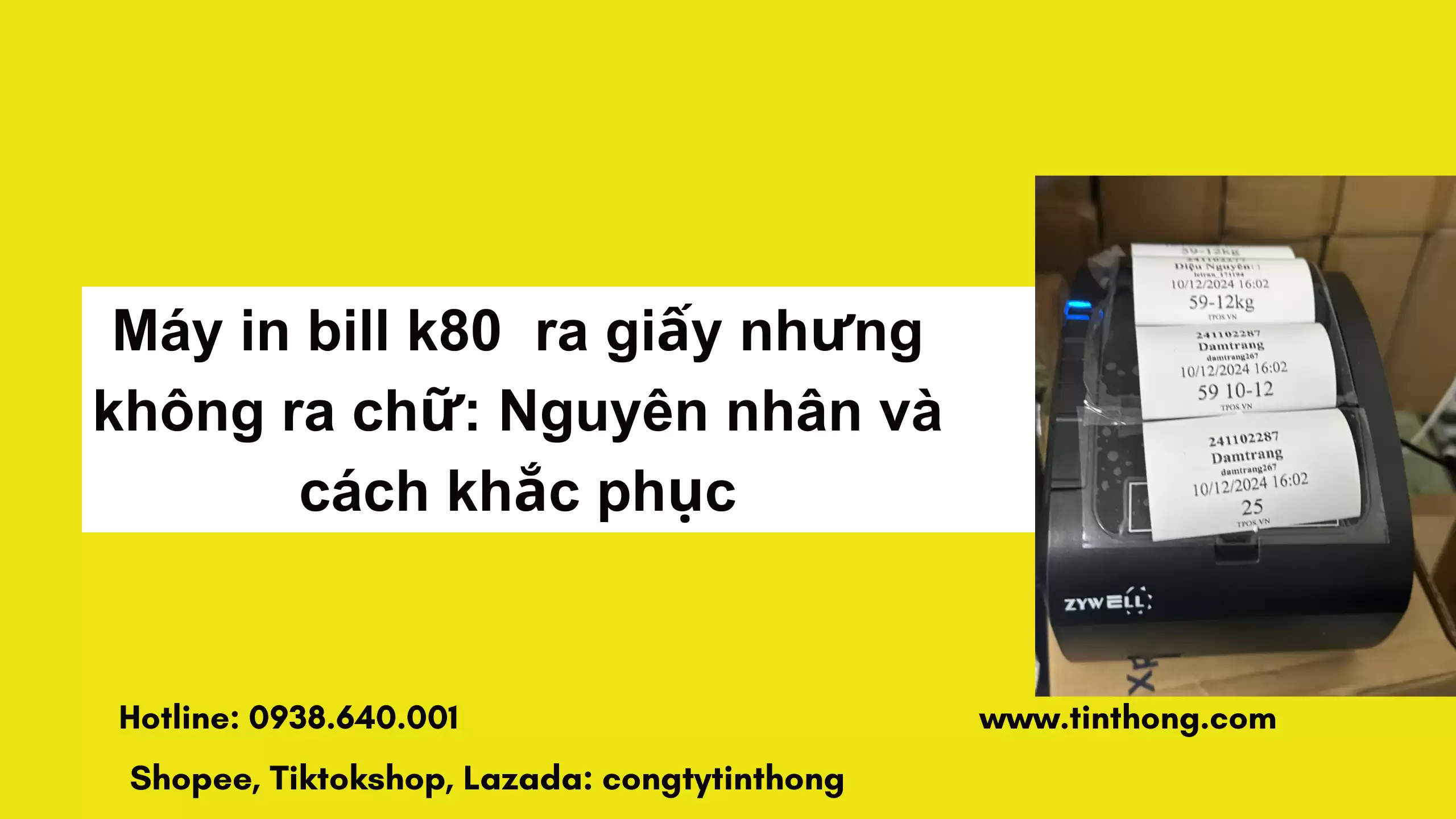 Máy in bill k80  ra giấy nhưng không ra chữ: Nguyên nhân và cách khắc phục