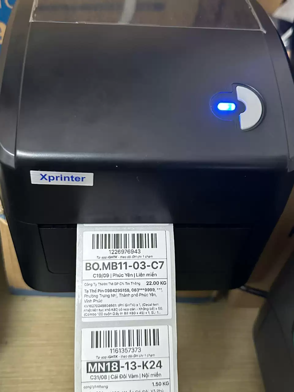 Giấy in tem 50x50 x 30m - in vận đơn GHTK (Tem Nhiệt) Giấy In Tem Nhiệt 50x50mm – Cuộn 30m Thùng 100 cuộn