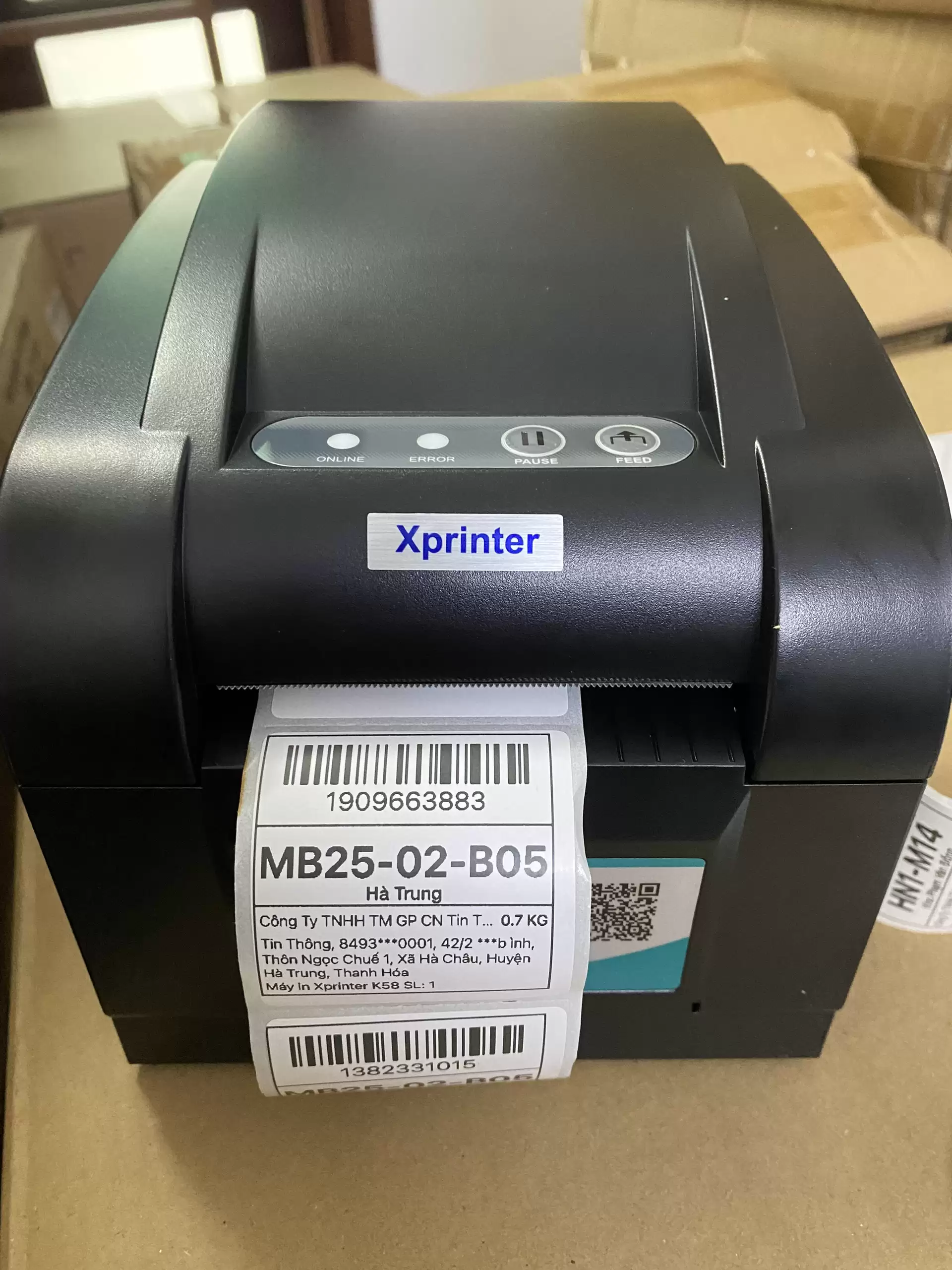 Tem giấy nhiệt 50x50mm cuộn 30m
