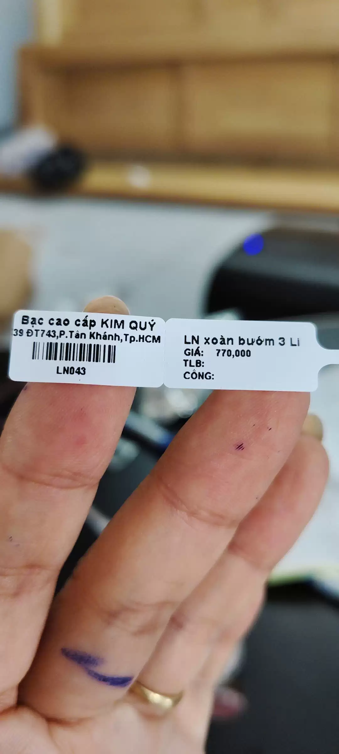 Máy in tem nhãn trang sức
