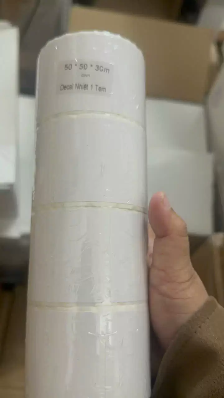 Giấy in tem nhiệt 50x50 mm cuộn 30m Tem đơn hàng ghtk 50x50 cm, decal nhiệt 5x5 cm 30m 560 Tem