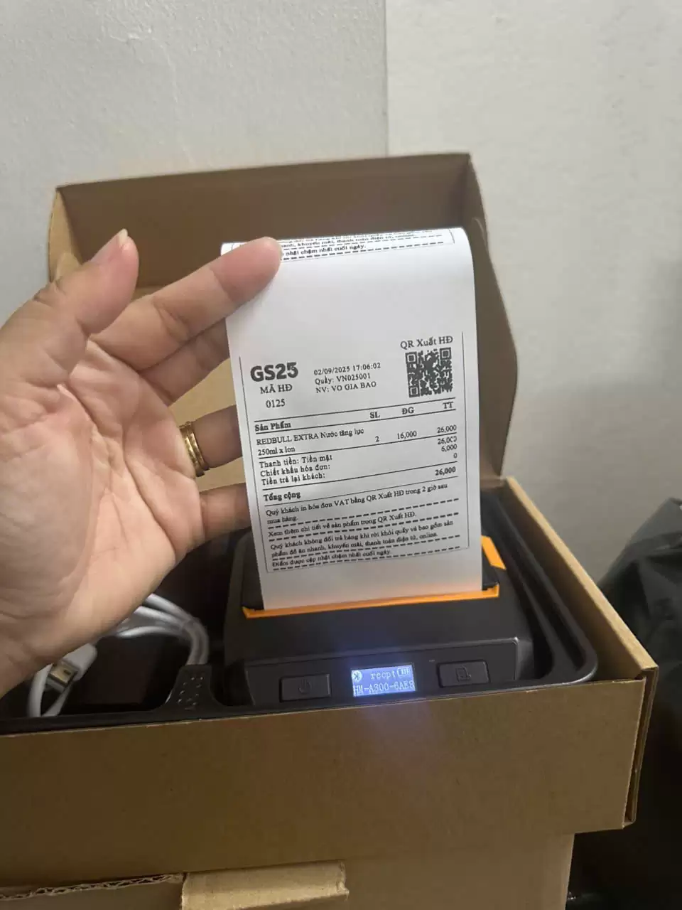 Máy in biên lai, hình ảnh qua điện thoại Bluetooth K80 HM-A300E – In bill nhiệt Bluetooth