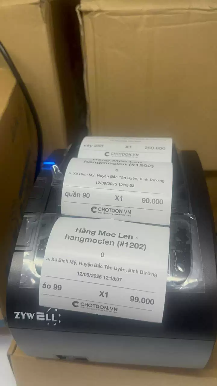 Máy in Chốt Đơn Livestream Zywell ZY303 – K80, Cổng LAN, In Bill Hóa Đơn Nhiệt Nhanh