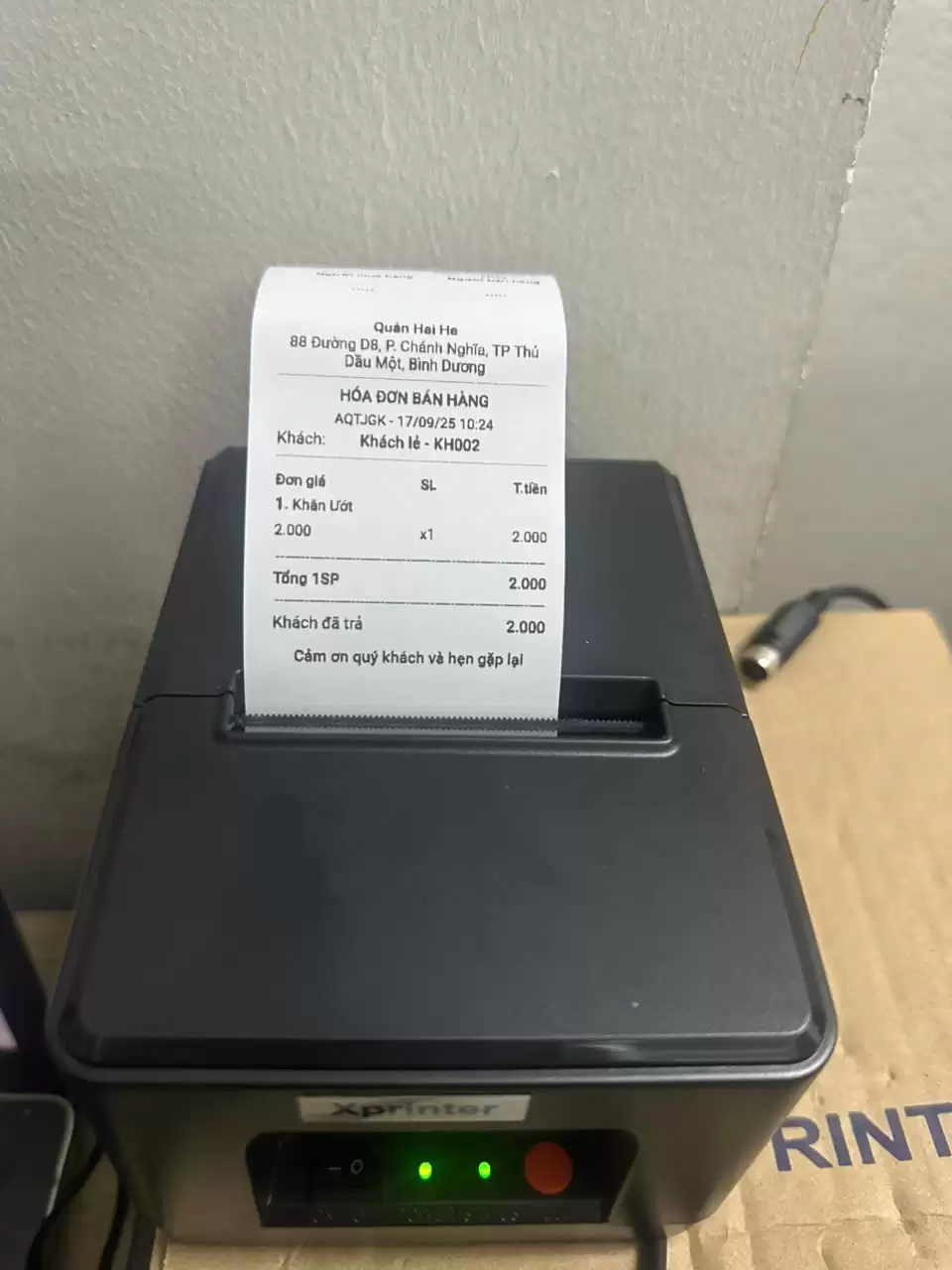 Máy in nhiệt bluetooth để bàn Xprinter 58iib – Kết nối App Tendoo in hóa đơn tiện lợi