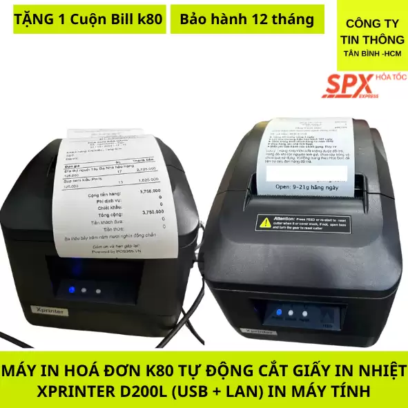 Máy in hóa đơn Xprinter XP-D200U (USB) – In hóa đơn bán hàng nhanh, rõ nét, kết nối ổn định qua cổng USB