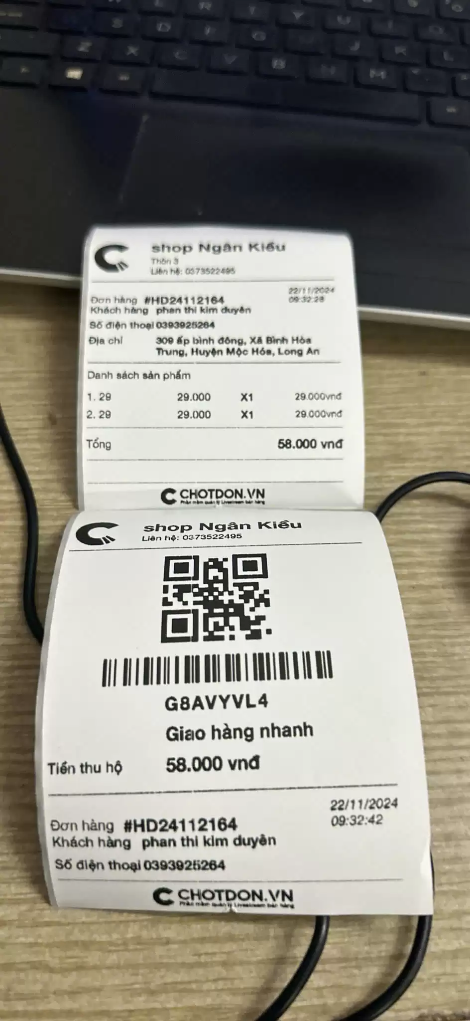 Máy in hóa đơn Zywell Zy-Q822 (USB, LAN) – In hóa đơn bán hàng, in bình luận live, in phiếu vận chuyển