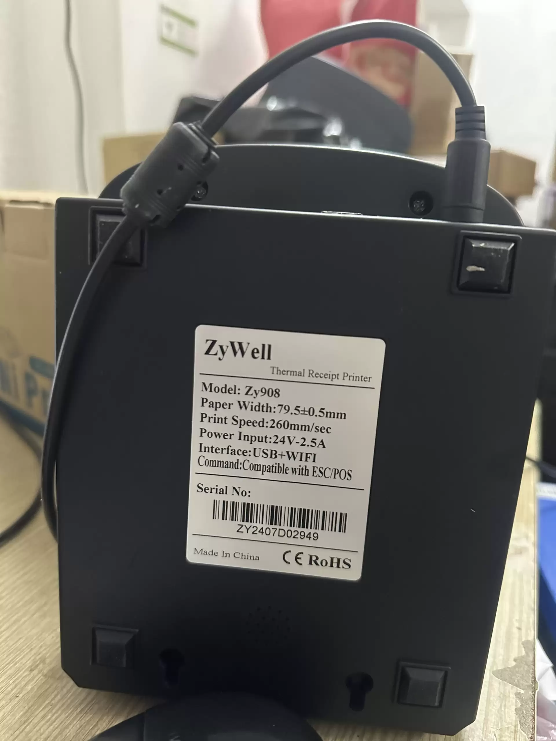 Máy in hóa đơn Zywell ZY908 (Wifi,usb) Máy in hóa đơn Wifi không dây Zywell ZY908 tương thích phần mềm MSELLER