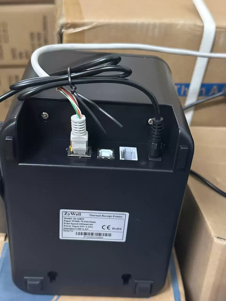 Máy in Biên lai nhiệt ZY-Q822 80mm Máy in hóa đơn Zywell Zy-Q822 (USB, LAN) – Kết nối phần mềm Tendoo Viettel