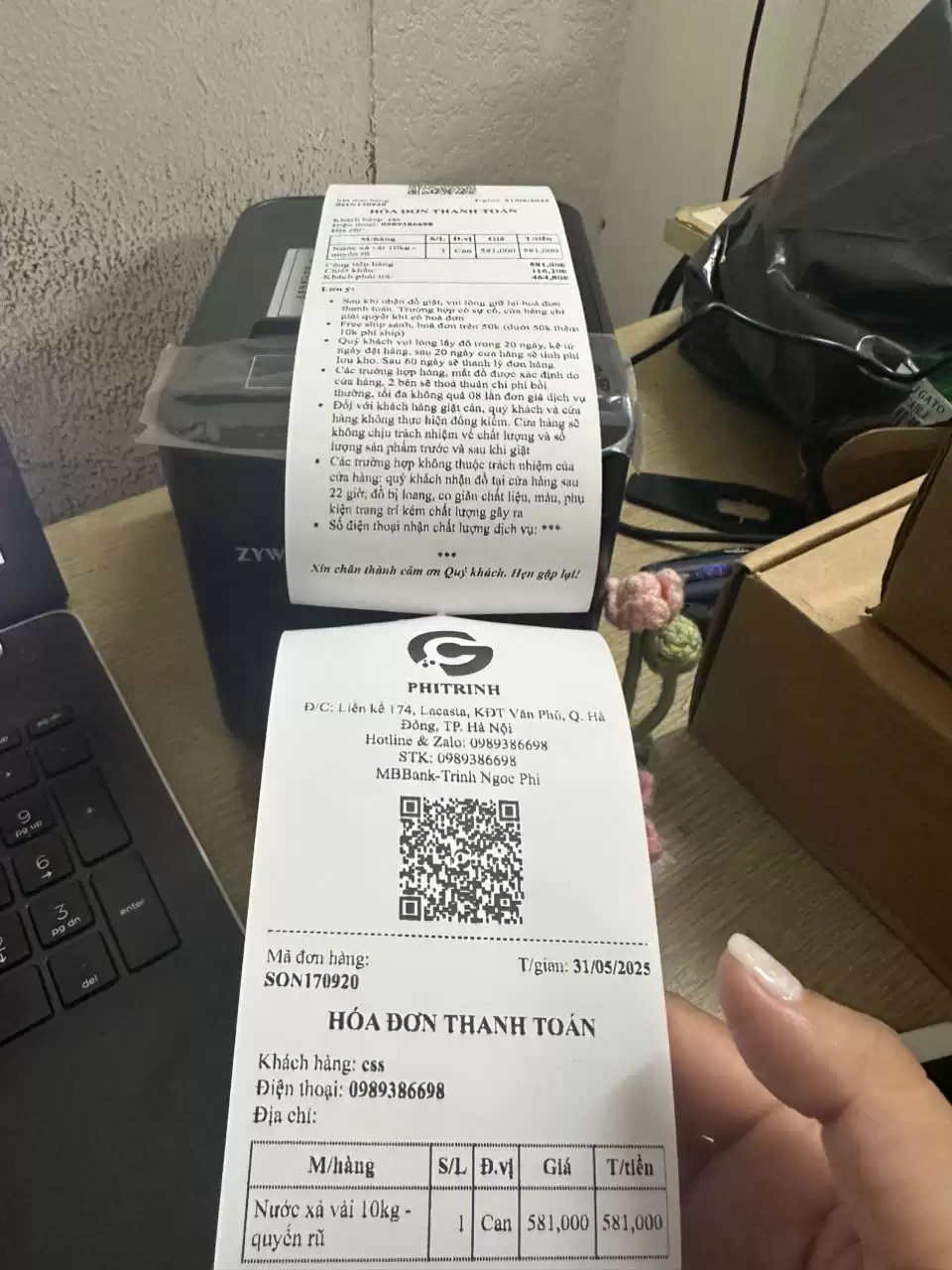 Máy in hóa đơn Zywell Zy-Q822 (USB, LAN) – In hóa đơn bán hàng, in bình luận live, in phiếu vận chuyển