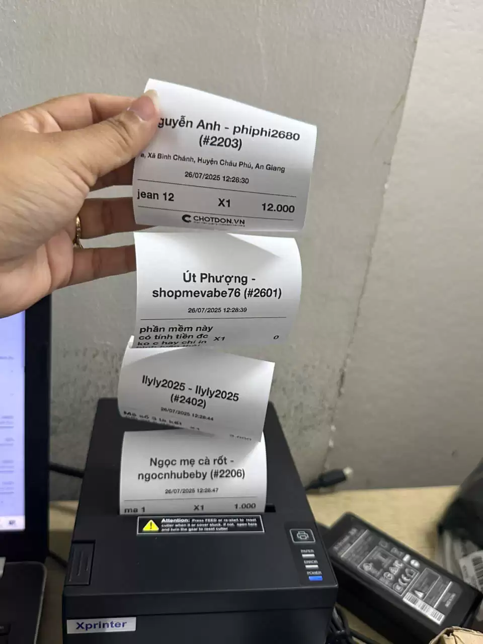 Máy In Bình Luận Chốt Đơn Livestream Xprinter Q807K WiFi Không Dây