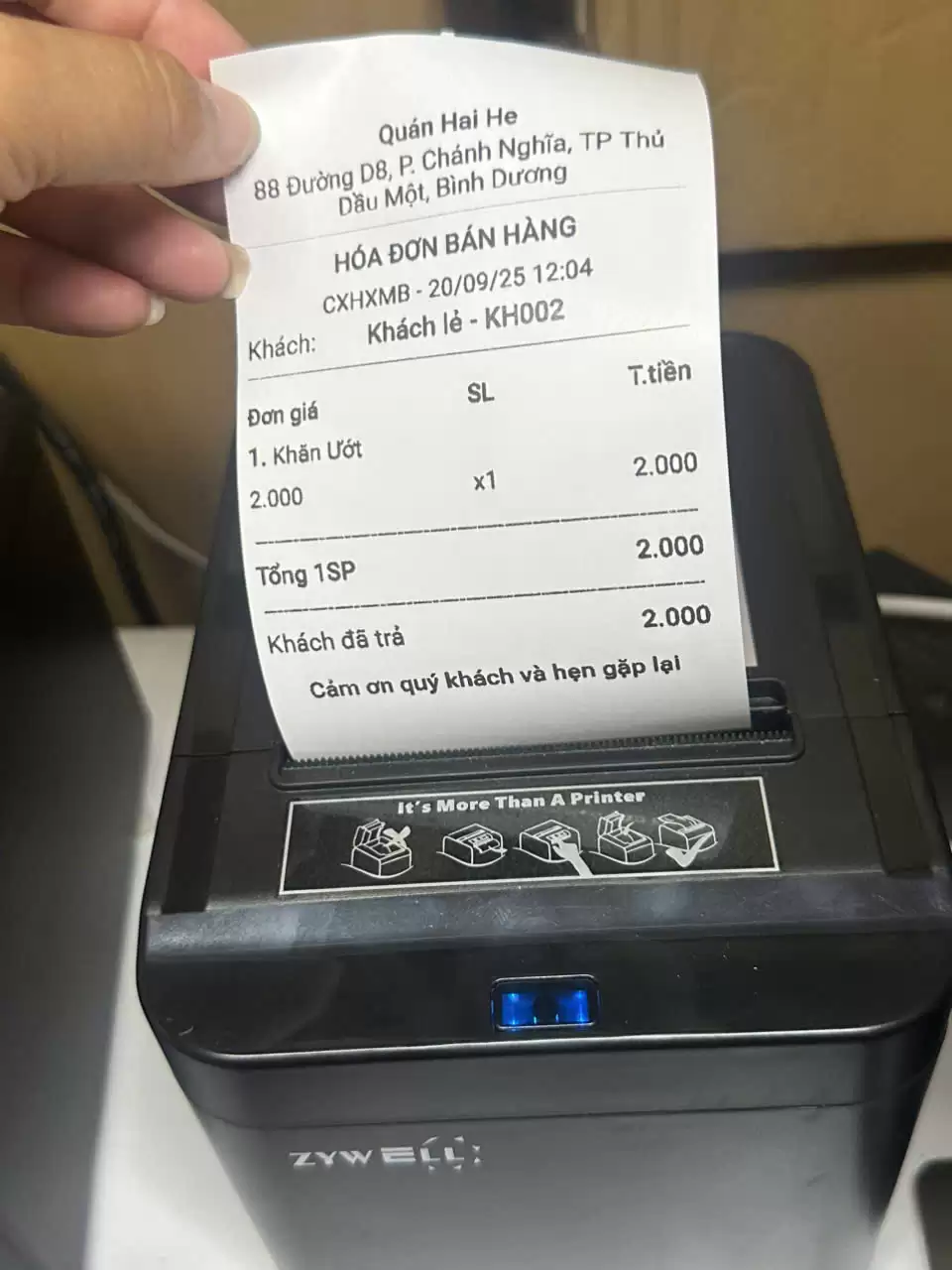 Máy in hóa đơn Zywell Zy-Q822 (USB, LAN) – Kết nối phần mềm Tendoo Viettel