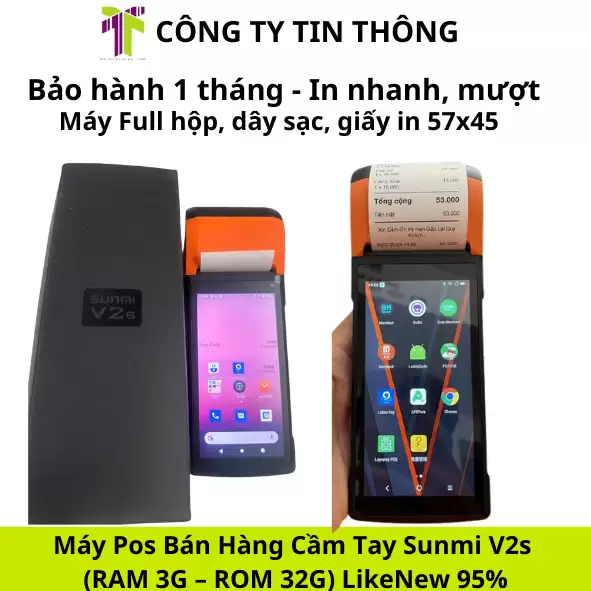Máy Pos Bán Hàng Cầm Tay Sunmi V2s (3G – 32G) LikeNew 95%