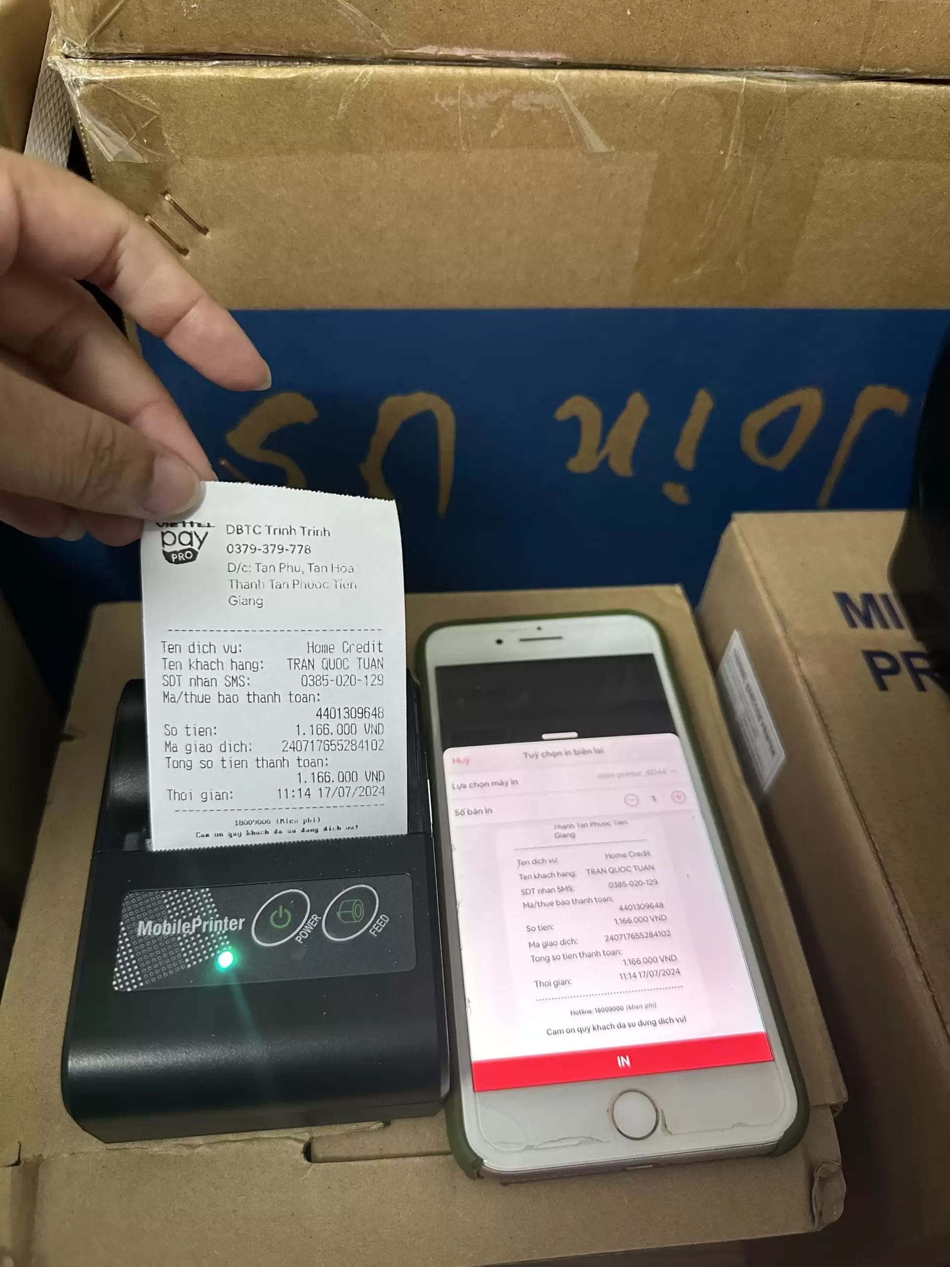 máy in hóa đơn misa eshop cầm tay Máy in MISA eShop cầm tay Bluetooth K58