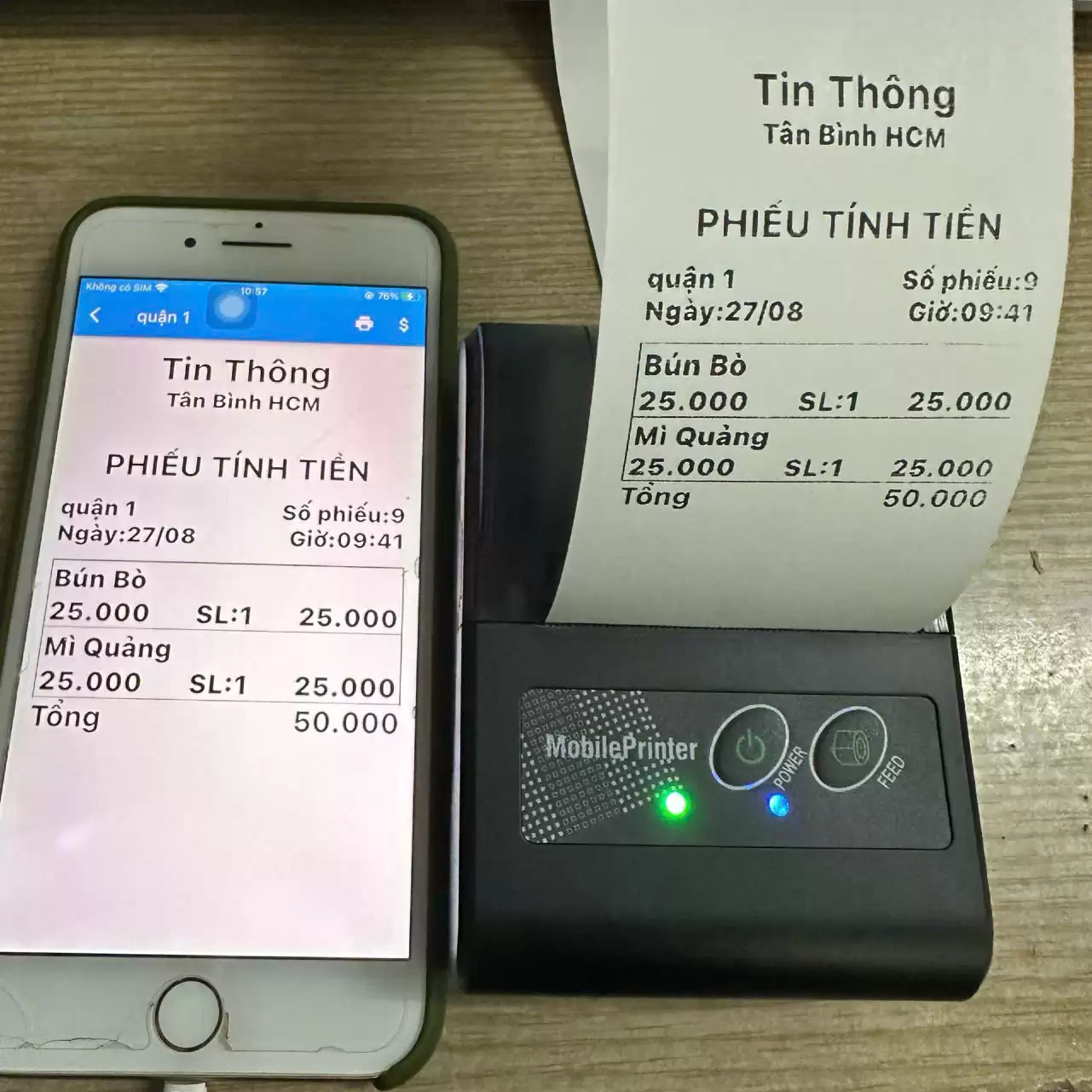 máy in misa eshop k58 Máy in MISA eShop cầm tay Bluetooth K58