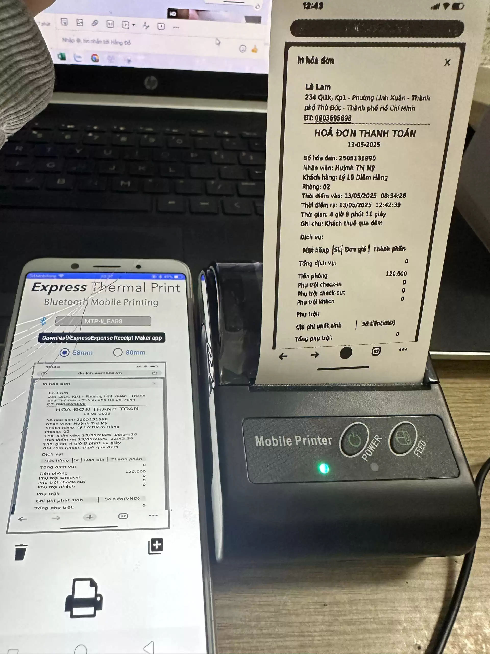 máy in hình ảnh chuyển khoản k58 Máy In Hình Ảnh – Hóa Đơn Cầm Tay Bluetooth Khổ K58 (58mm)