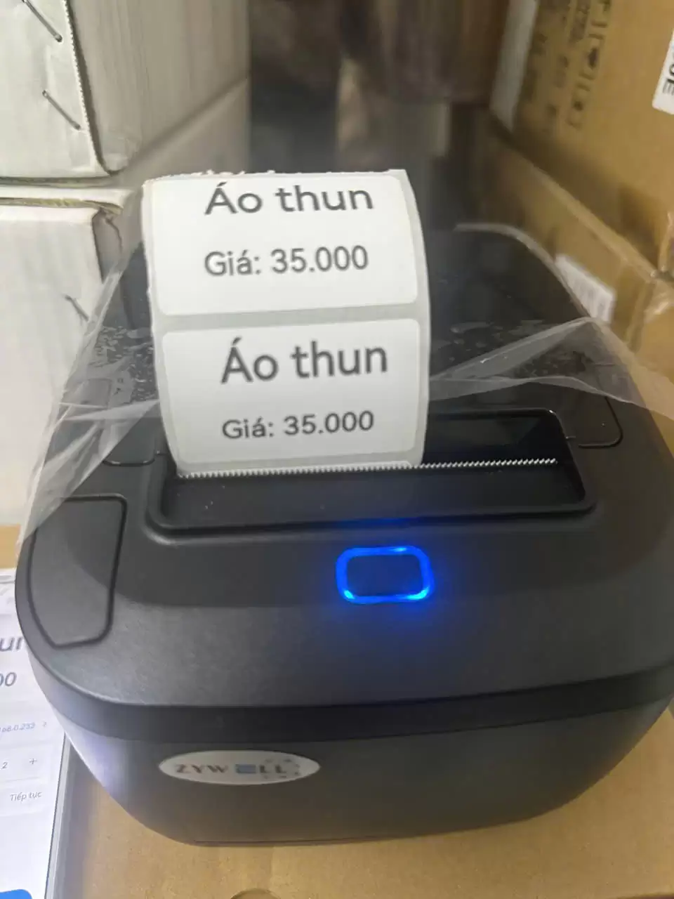 Máy in tem Zywell cho POS365 Máy in tem dán ly Zywell Zy310