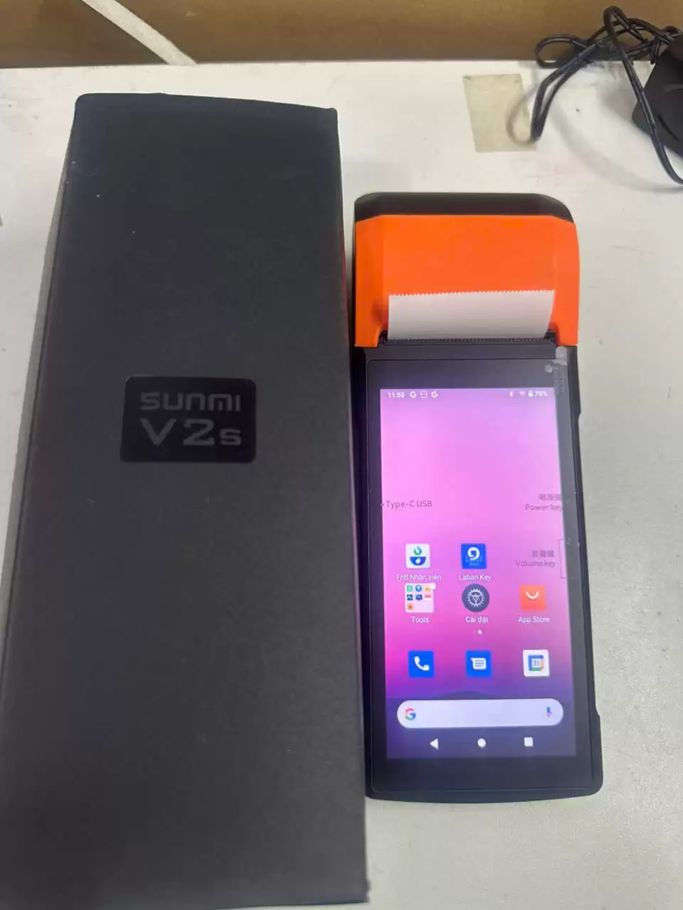 THANH LÝ MÁY POS SUNMI V2S (3G/32G) – IN BILL SAPO