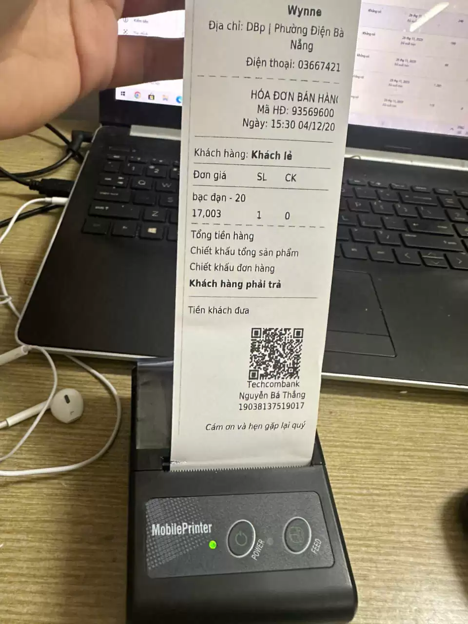 Máy In Mini Bluetooth Cầm Tay – In Hóa Đơn App UPOS