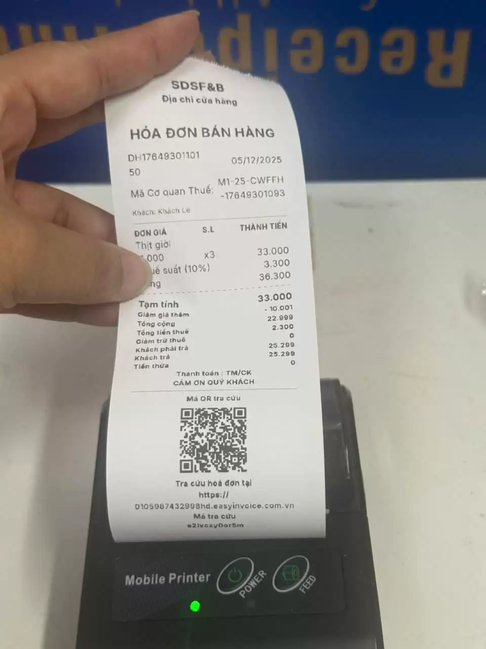 Máy In Nhiệt Mini Cầm Tay Bluetooth – In Hóa Đơn App EASY POS