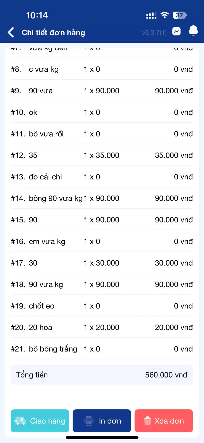 TÍNH NĂNG GỘP ĐƠN THEO TỪNG KHÁCH – APP CHOTDON.VN