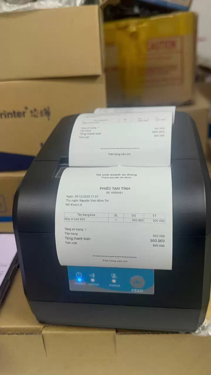 Máy In Hóa Đơn Wifi Với App MISA eShop – Zywell ZY908 [USB + Wifi]