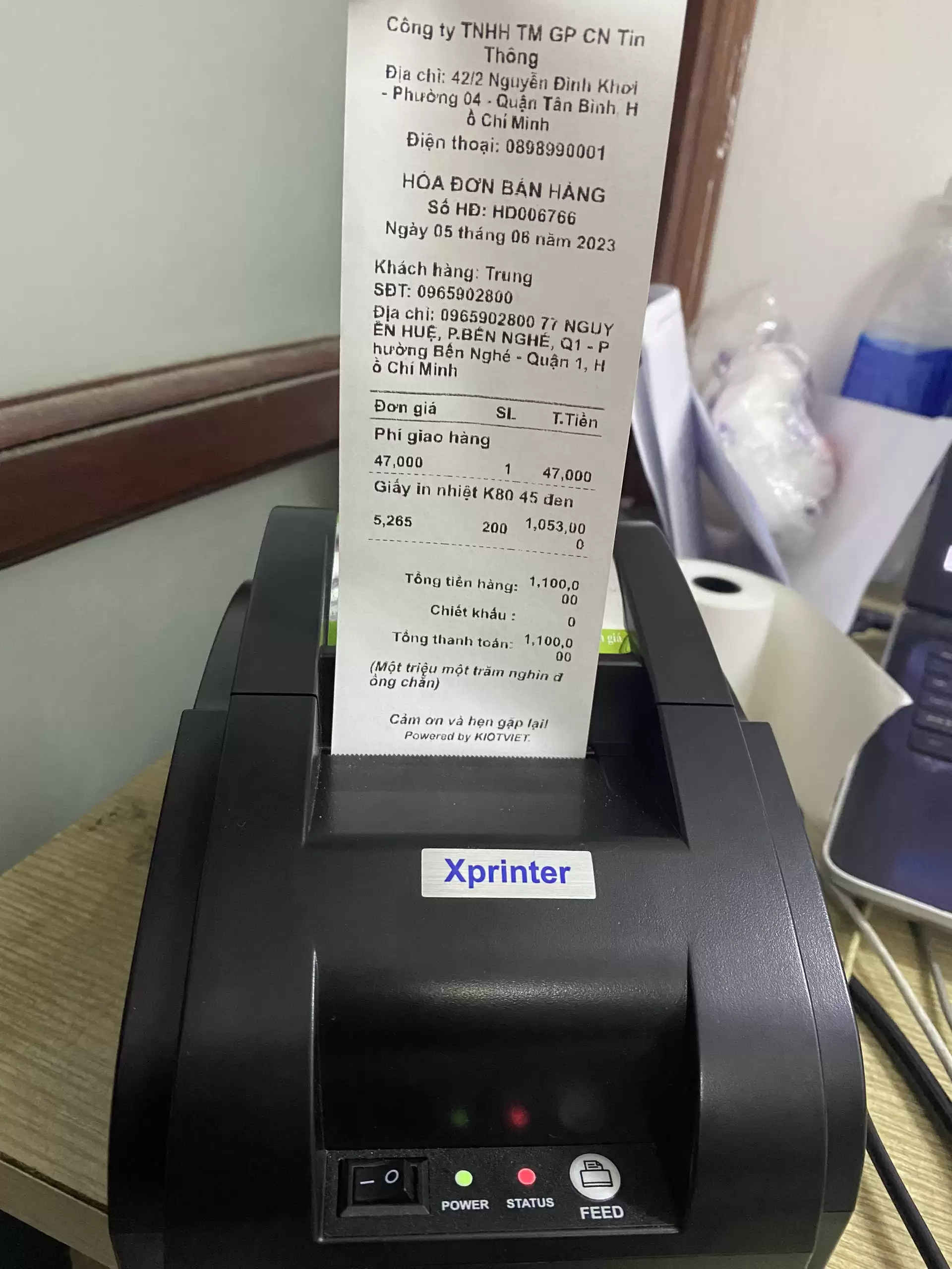 Máy In Hóa Đơn Kết Nối Điện Thoại Bluetooth In KiotViet Xprinter K58