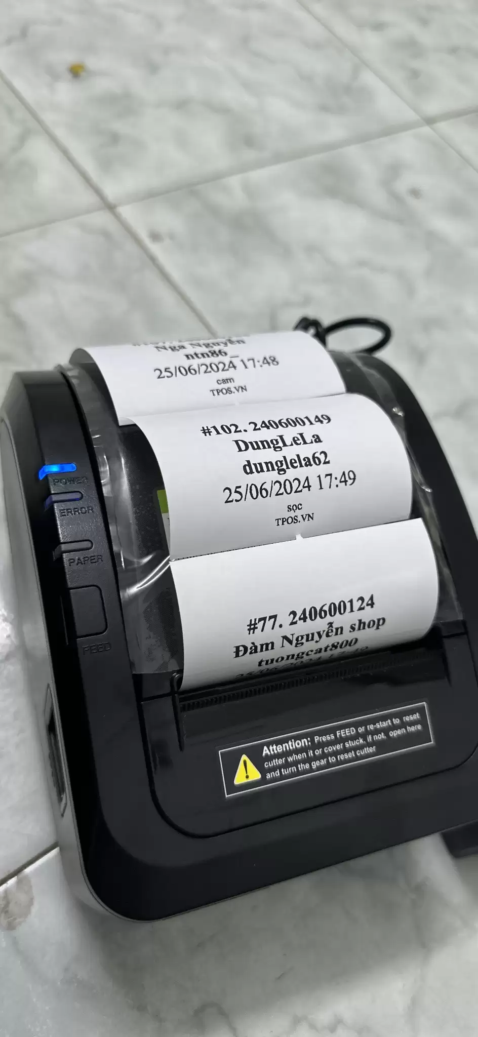 Máy In Hóa Đơn Livestream App TPOS Xprinter K200L – In Điện Thoại & Máy Tính USB LAN