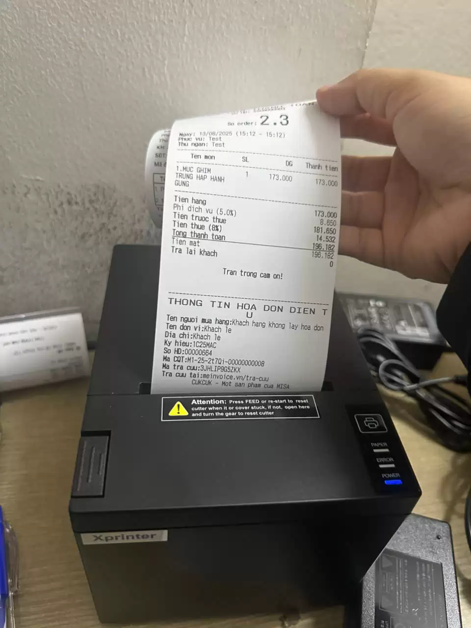Máy In WIFI Không Dây In Hóa Đơn Bán Hàng App KiotViet Xprinter Q807K