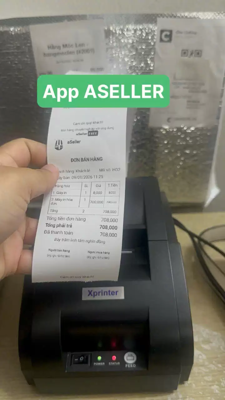 MÁY IN HOÁ ĐƠN BLUETOOTH XPRINTER K58 – IN APP ASELLER MIỄN PHÍ