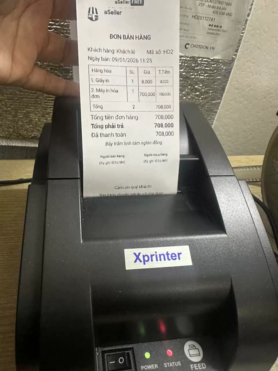 máy in hóa đơn in app ASELLER MÁY IN HOÁ ĐƠN BLUETOOTH XPRINTER K58 – IN APP ASELLER MIỄN PHÍ