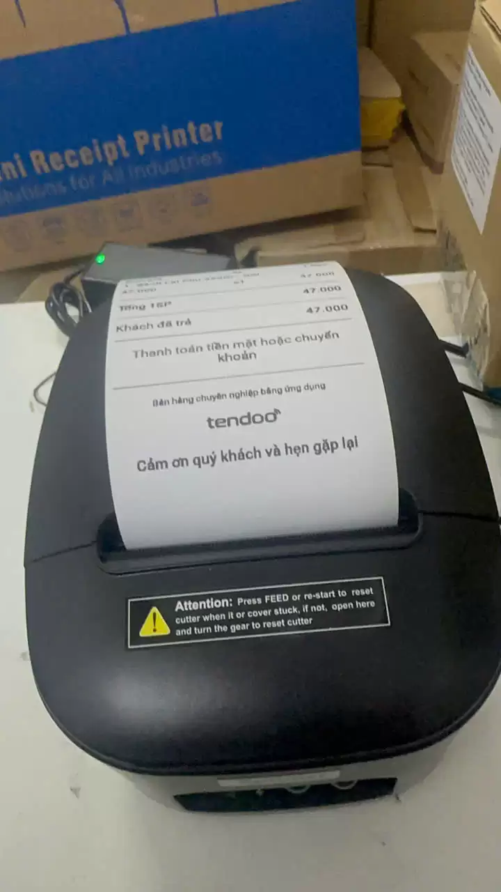 Máy In Hóa Đơn Điện Tử – Phần Mềm Quản Lý Bán Hàng Tendoo Xprinter Q80BS USB LAN