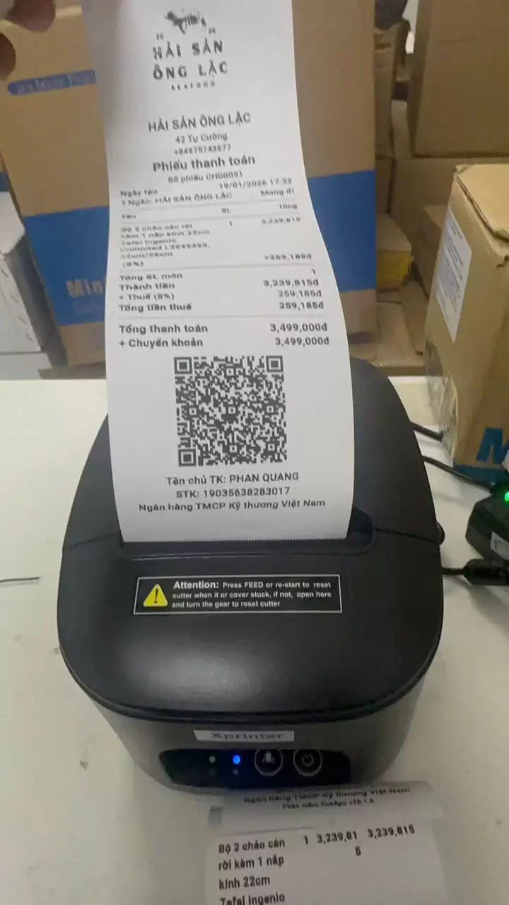 Máy In Hóa Đơn Nhiệt PosApp Xprinter Q80BS USB LAN – In Máy Tính & Điện Thoại