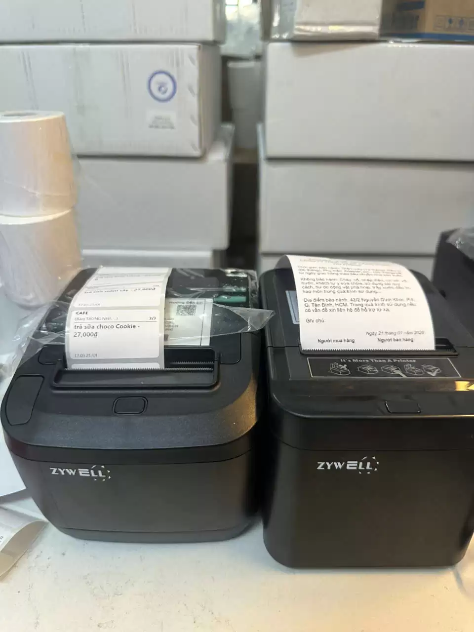 [COMBO] MÁY IN BILL VÀ IN TEM QUA ĐIỆN THOẠI USB LAN Q822 & ZY310