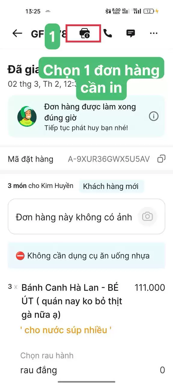 Hướng Dẫn Kết nối GrabFood Với máy in cầm tay bluetooth trên điện thoại