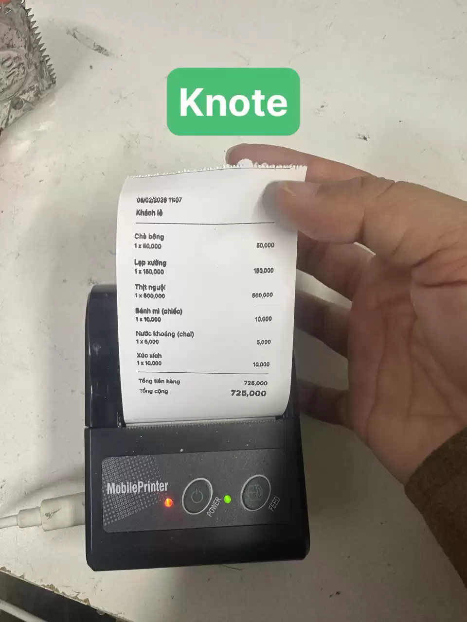 Hướng Dẫn Kết Nối Máy in app Knote