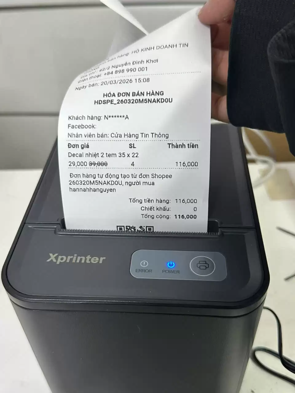 máy in hóa đơn xprinter Máy In Bill KiotViet Xprinter XP-80TS (USB + LAN) – In nhanh, ổn định