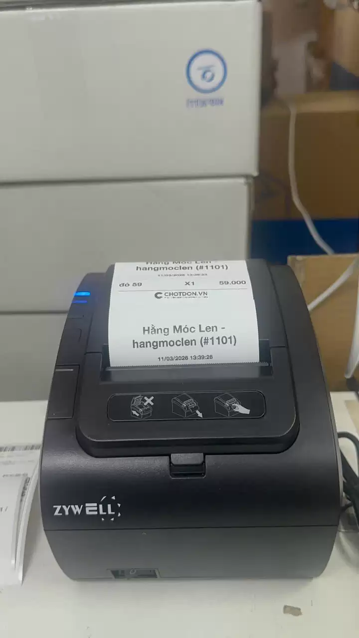 Máy In Nhiệt Zywell ZY307 USB + LAN – In Bình Luận Livestream Nhanh
