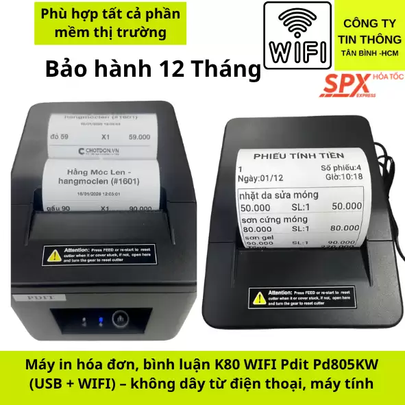 Máy In Bình Luận Wifi Không Dây Pdit PD805KW