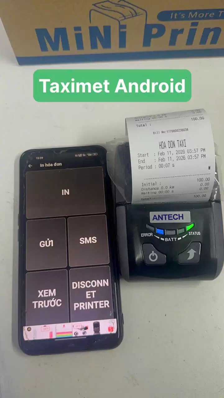 XẢ KHO Máy in bill Taximet Antech RPP200BU