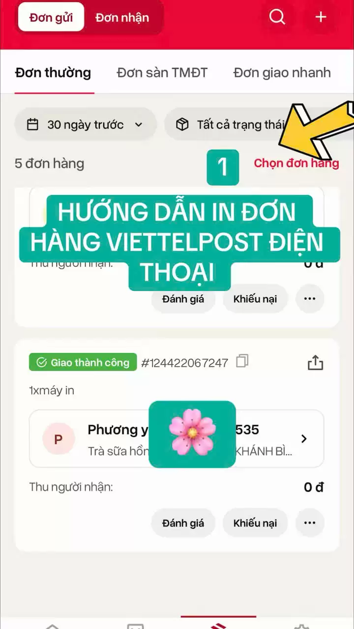Cách in Viettel Post bằng điện thoại