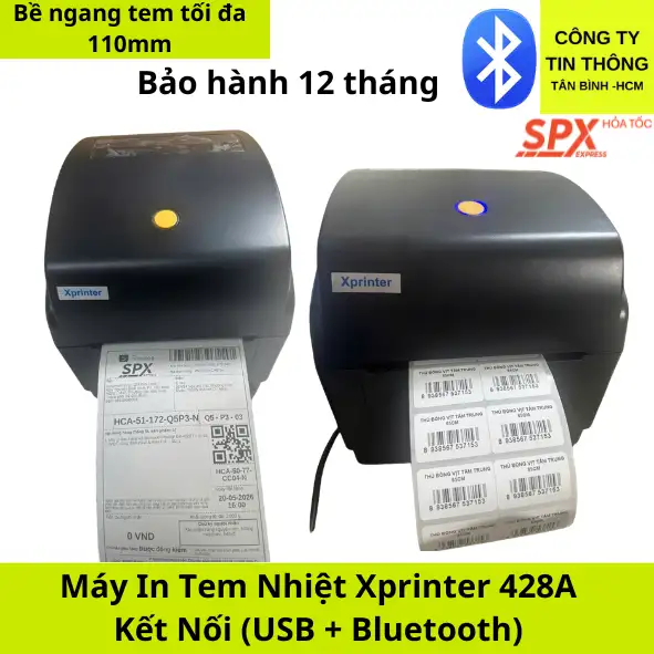 Máy In Đơn TMĐT, GHN, VNPOST, SPX Từ Điện Thoại Máy Tính XP-428A USB Bluetooth
