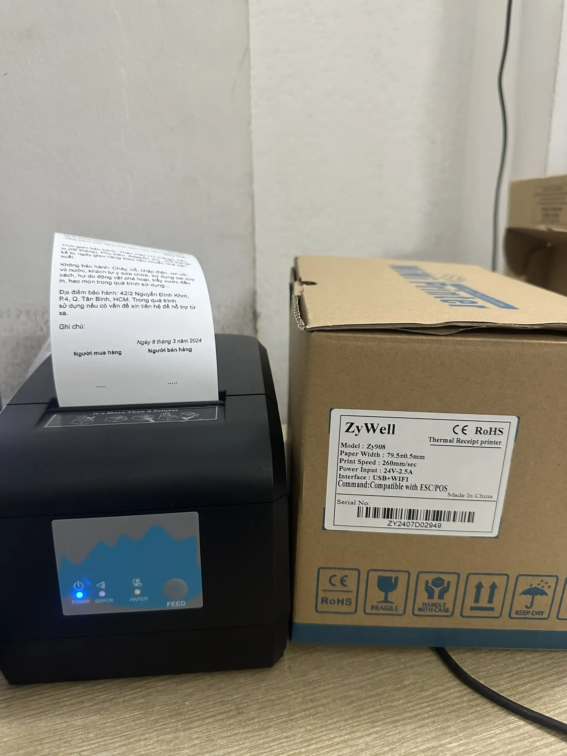 máy in wifi 908 Máy In Wifi Không Dây ZY908 Kết Nối Phần Mềm CukCuk