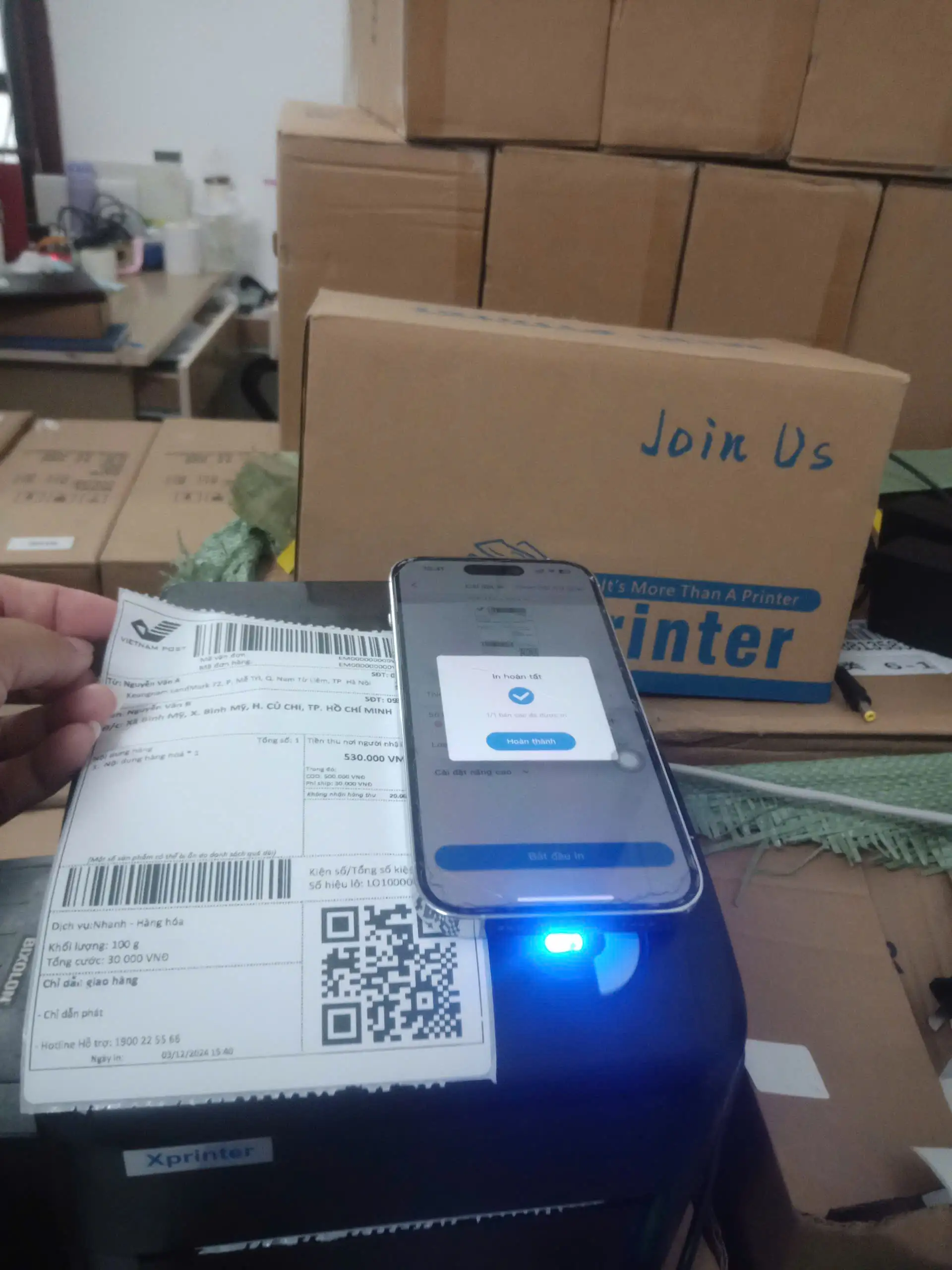 Máy In Mã Vận Đơn VNPost Qua Điện Thoại Máy Tính 420B Máy In Mã Vận Đơn VNPost Qua Điện Thoại Máy Tính 420B