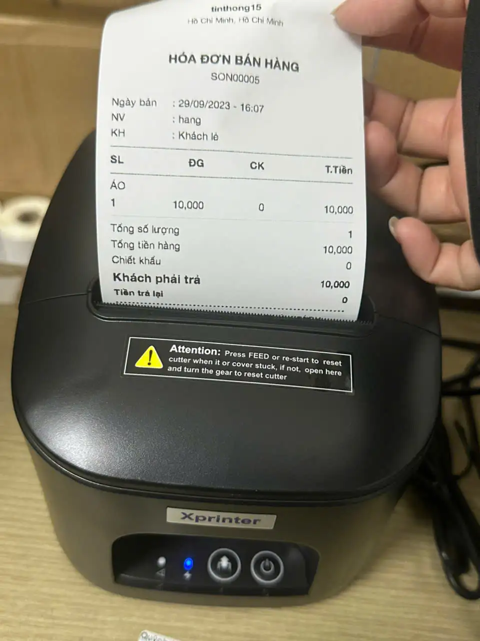 Máy In Hóa Đơn Cho Phần Mềm Sapo Xprinter XP-Q80BS (USB + LAN)